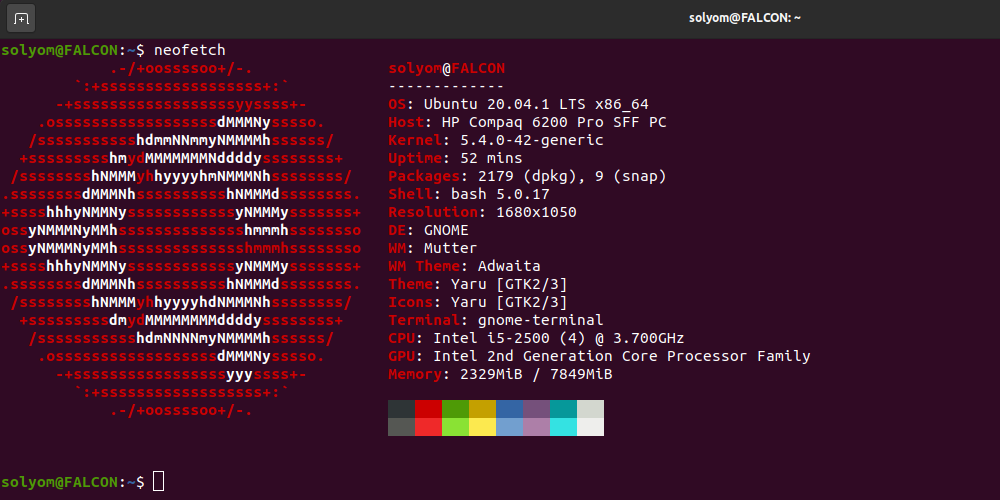 linux kernel verzió (neofetch)