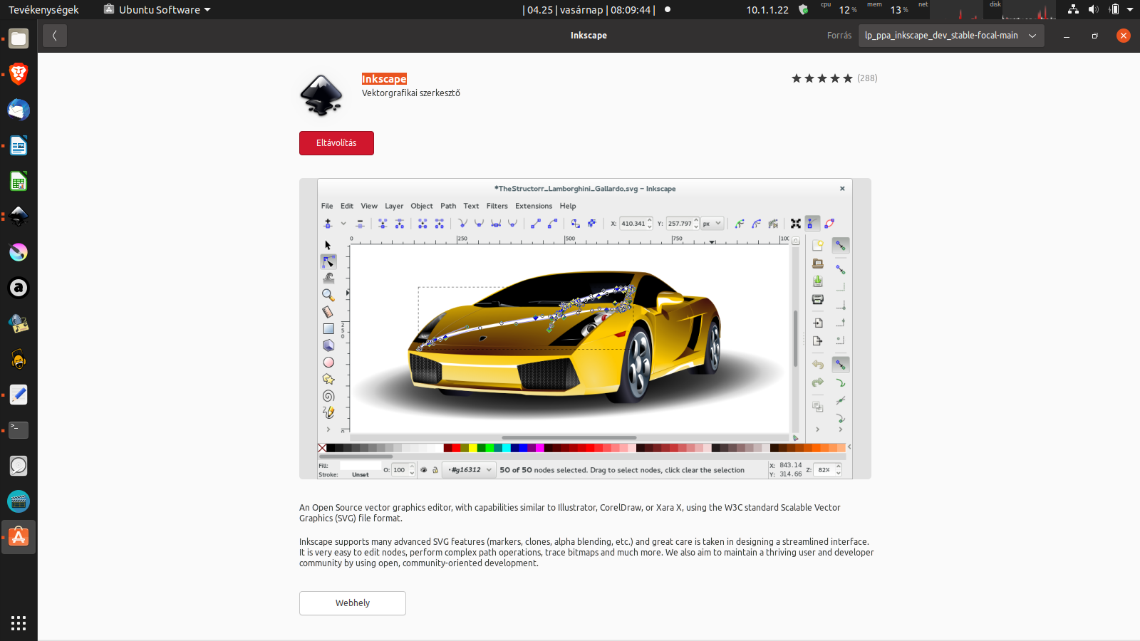 Ubuntu Szoftver - Inkscape program